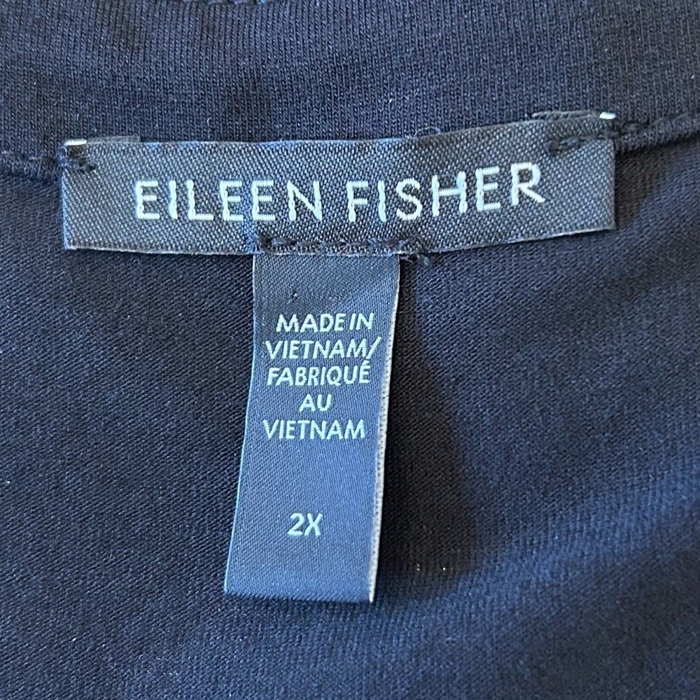 Eileen Fisher Women’s 2X Black Short Sleeve Wrap Blouse - Picture 3 of 8